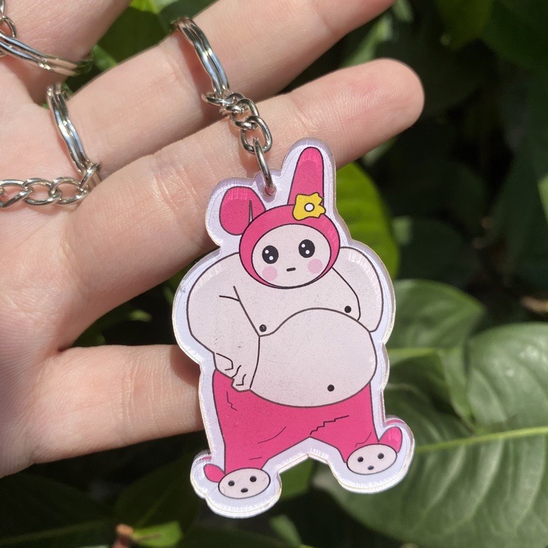 Móc khóa hình Macho Melody Kuromi Cinnamon Sanrio luyện tập