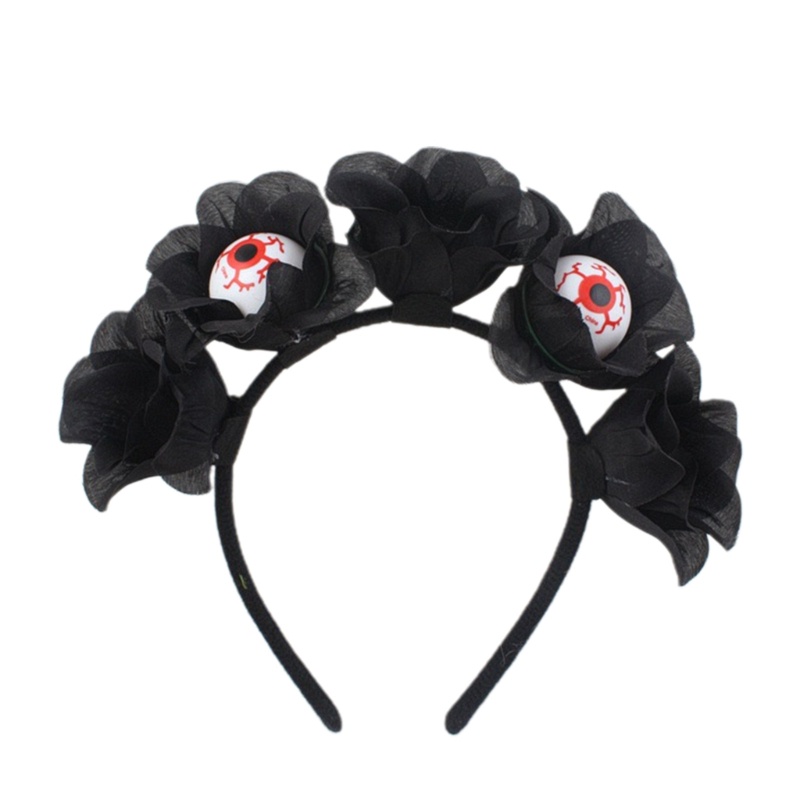 Băng Đô Cài Tóc Hình Bông Hoa Mắt Máu Trang Điểm Phát Sáng Trực Tiếp Dành Cho Bạn Nữ