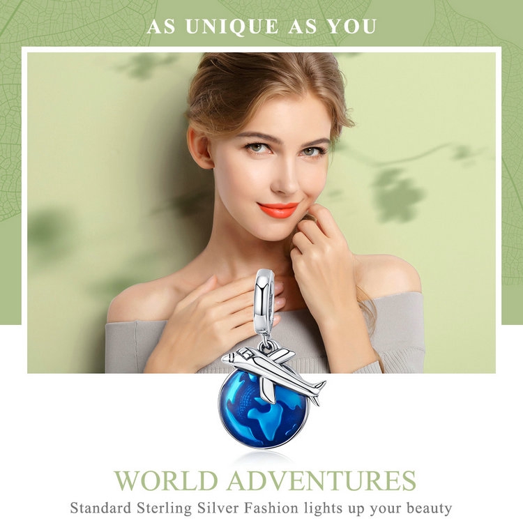 Mặt dây chuyền BAMOER SCC664 hình máy bay thiết kế tinh tế đáng yêu