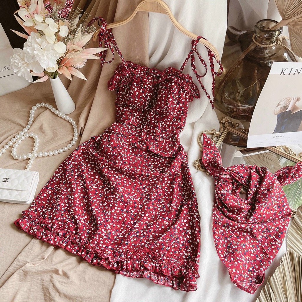 Đầm Maxi Hoa Nhún Ngực Tay Ngắn | BigBuy360 - bigbuy360.vn
