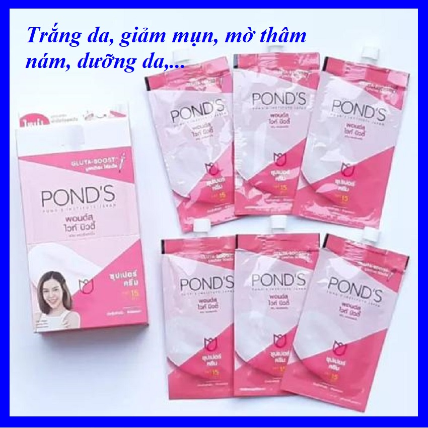 [HỘP 6 GÓI] Kem Dưỡng Da Pond's ⚡️Freeship⚡️ Giảm Mụn, Mờ Thâm, Tàn Nhang, Trắng Da