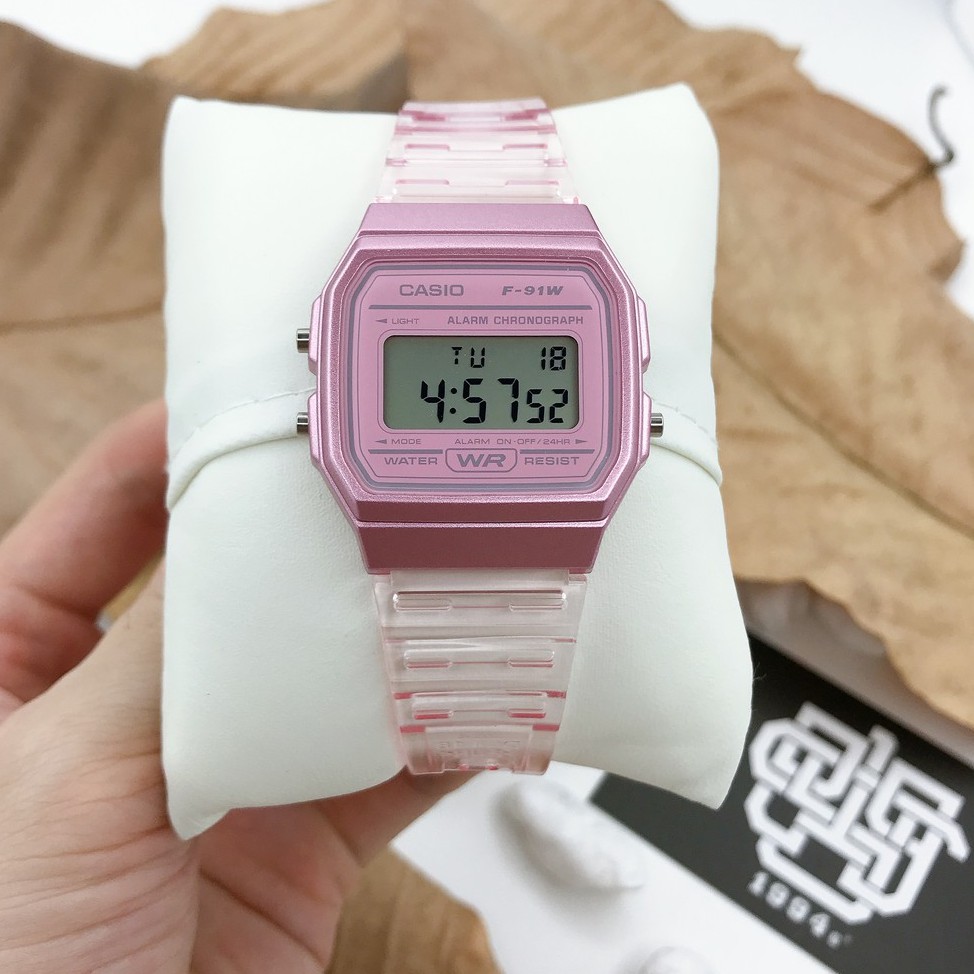 Đồng hồ nam/nữ Casio F-91 / F-91WS-4 dây nhựa, chống nước, có đèn led, hàng chính hãng