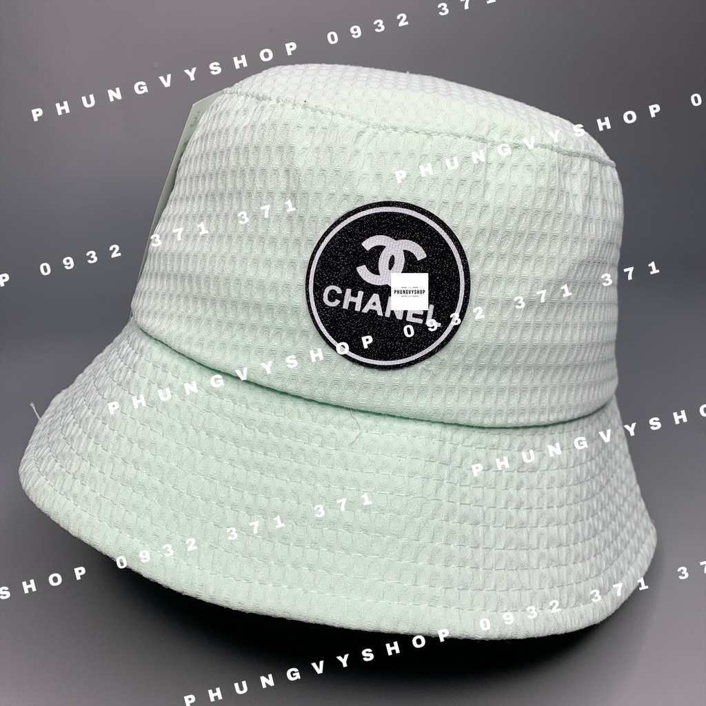 Mũ bucket tai bèo vành basic unisex nam nữ - BO XỐP LOGO TRÒN CHÀ EO KIM - nón cụp sụp