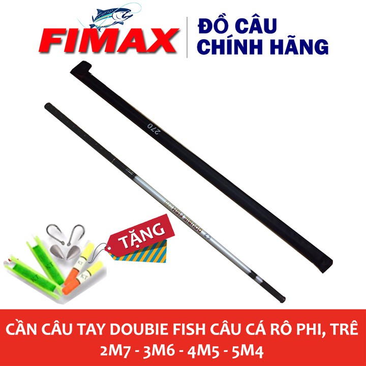 Cần câu tay giải trí DOUBIE FISH câu cá rô, rô phi, trê, chép - Cần câu đơn 2m7, 3m6, 4m5, 5m4