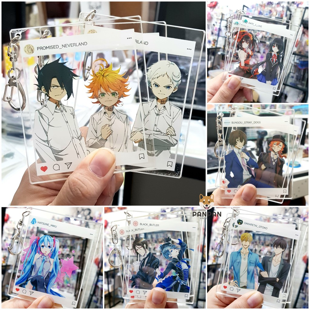 Móc khóa Insta trong suốt Anime (2 mặt Acrylic - 9cm nhiều series)