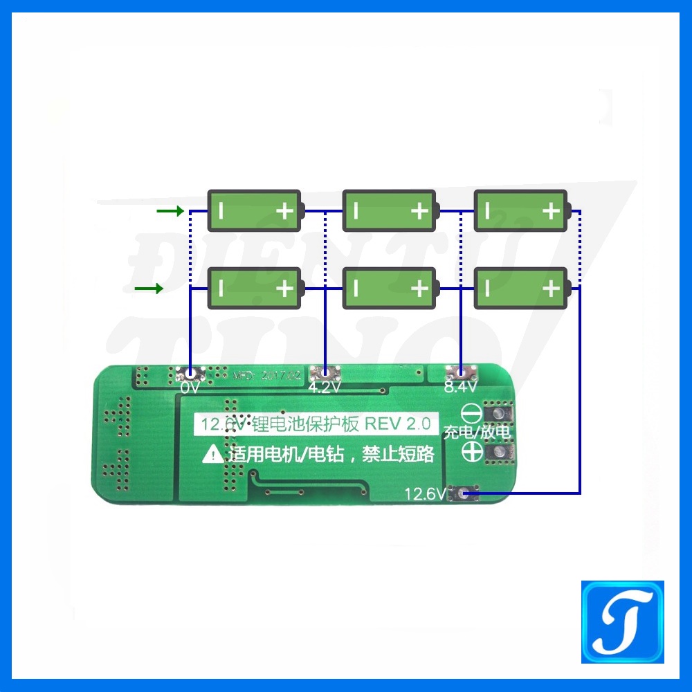 Mạch Sạc Pin 3s 20A Bảo Vệ Cân Bằng Pin Li-Ion 11.1v 12V