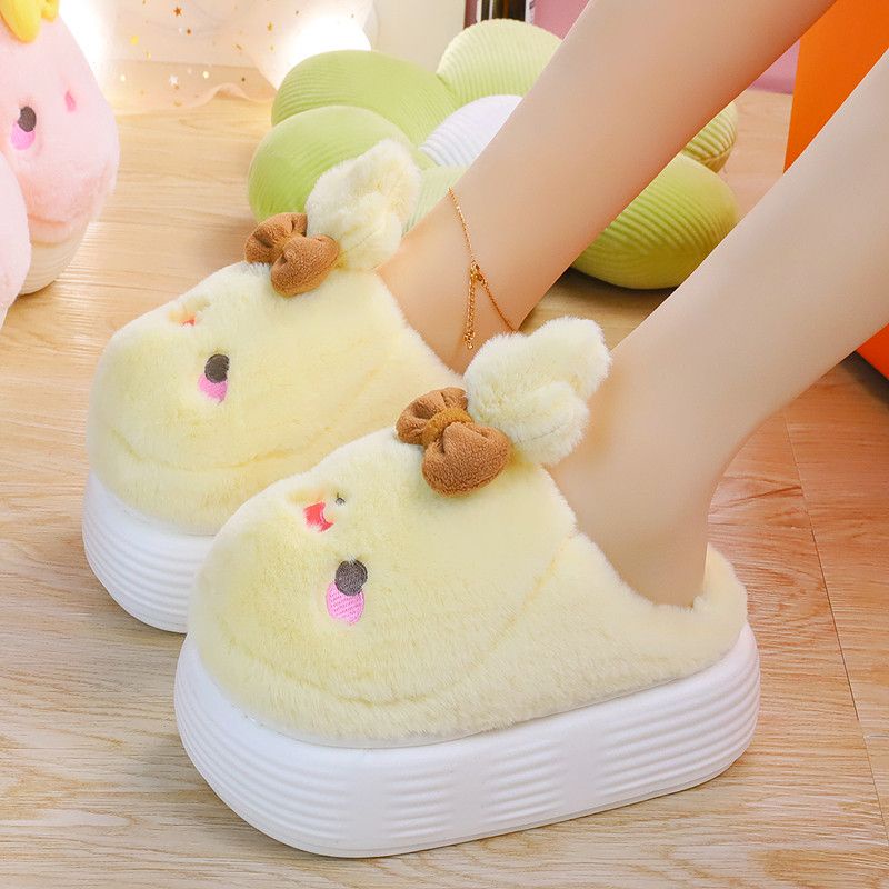 Dép Bông Đi Trong Nhà Đế Dày Chống Trượt Họa Tiết Hoạt Hình Dễ Thương Cho Nữ