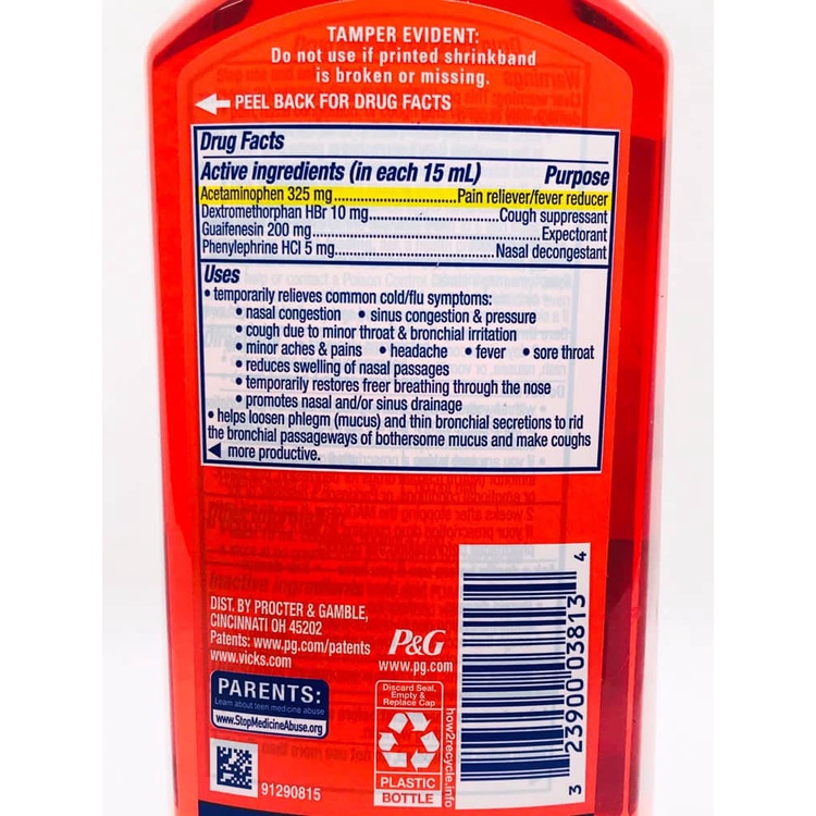 Siro cảm Vicks DayQuil Cold &amp; Flu Severe 354ml