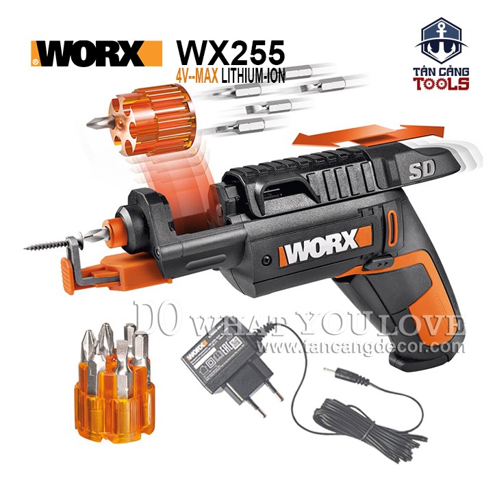 Máy Vặn Vít Đa Năng Dùng Pin 4V Worx WX255