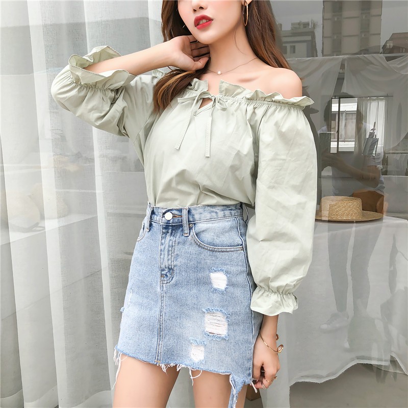 Nhập WAMS85 hoàn 25k xu đơn 150k_[Hàng có sẵn]Áo kiểu, áo sơ mi nữ tay dài Ulzzang Quảng Châu AS10hh