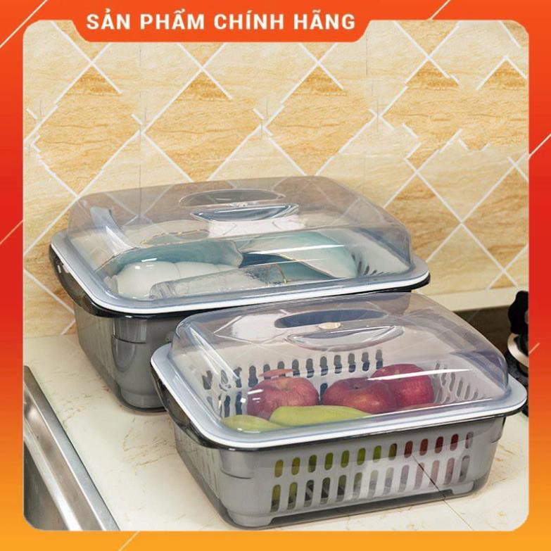 CHÍNH HÃNG -  Tủ đựng chén bát bằng nhựa có nắp đậy cao cấp,Hộp đựng bát đũa, trái cây 2278