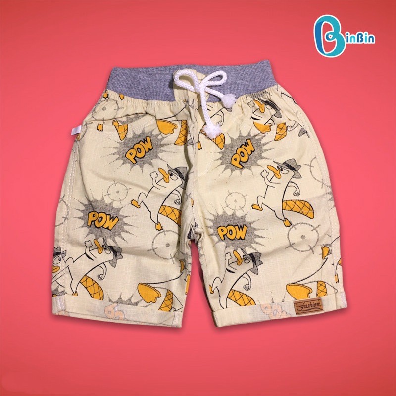 Quần kaki bé trai short lửng lưng thun