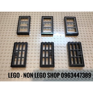 Phụ Kiện cửa 1x4x6 đen + lồng xám nhạt ( 1 bộ )