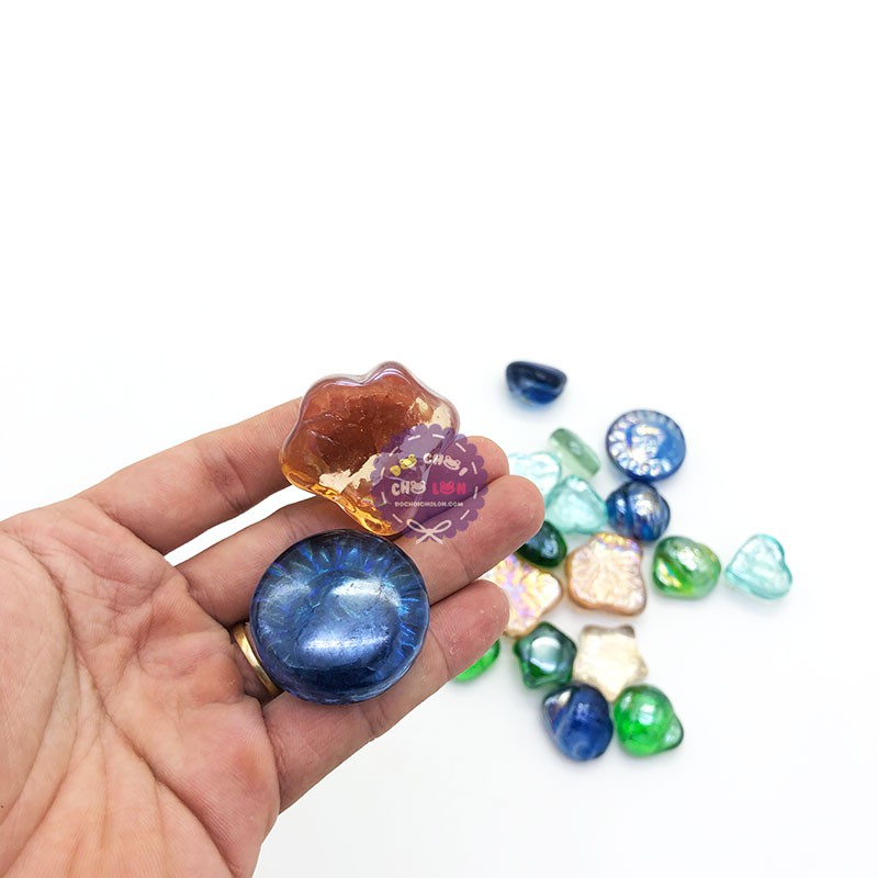 Sỏi thủy tinh nhiều màu 350G trang trí cho hồ cá cảnh