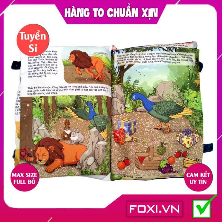 [FREESHIP HÀNG ĐẸP]Gối sách vải 4 chủ đề truyện thiếu nhi Foxi cực hay kể truyện cho bé trước khi ngủ-an toàn-dễ vệ sinh