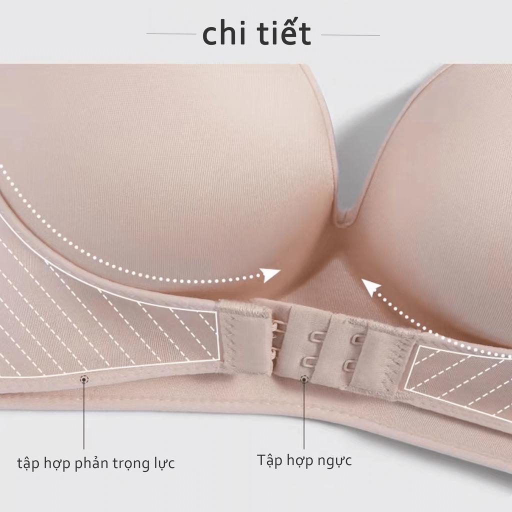 Áo Lót Nâng Ngực Không Dây Cài Nút Trước Cup A B C Màu Đồng Thau Gợi Cảm Cho Nữ