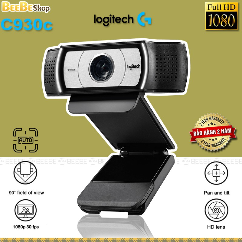 Logitech C930c - Webcam HD 1080p, Tự Động Lấy Nét, Tự Động Căn Chỉnh Ánh Sáng, Tốc Độ Khung Hình 30fps