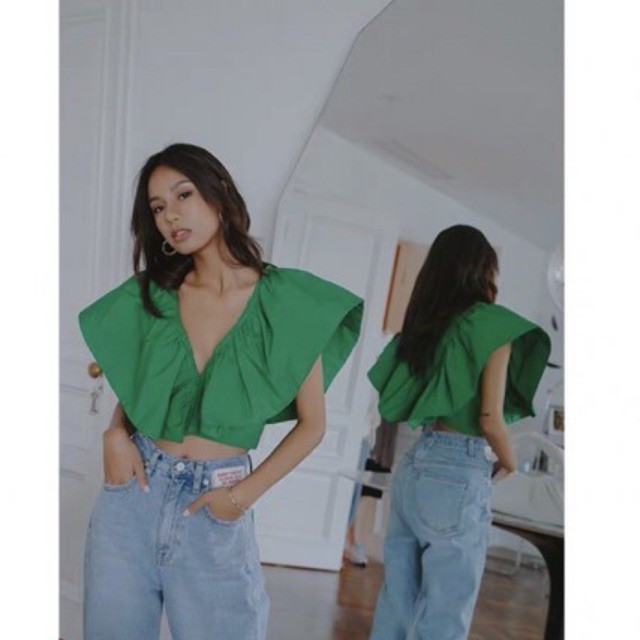 Áo zara authentic xanh chân vịt Letsplaymakeup