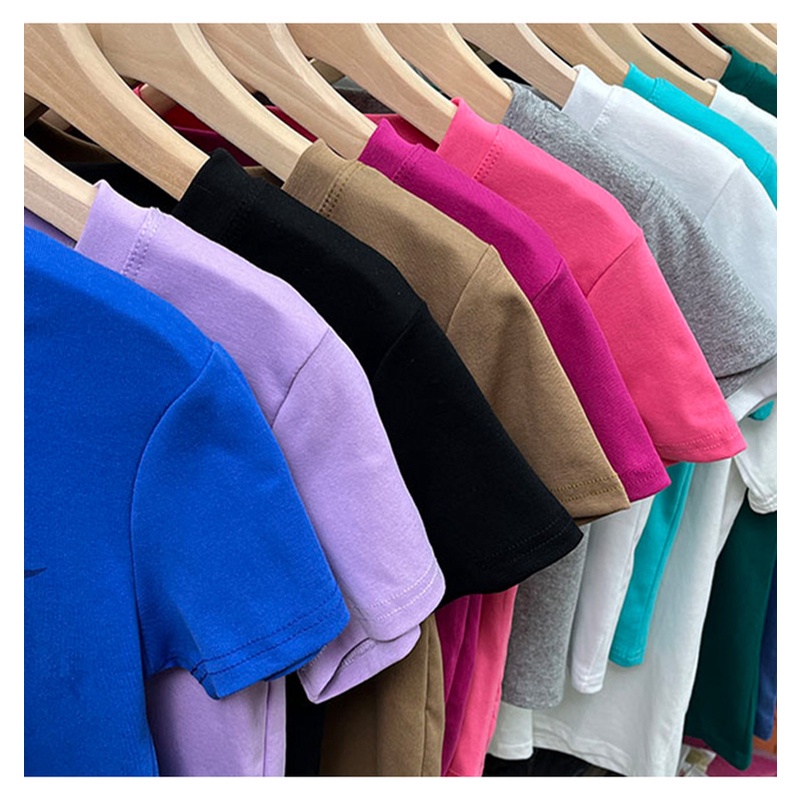 Áo Thun Tay Ngắn Cổ Tròn Form Ôm In Chữ Thời Trang Mùa Hè Cho Nữ