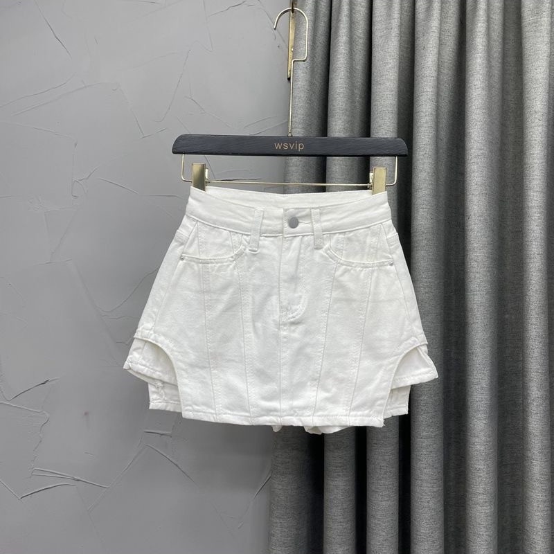 Quần đùi giả váy jean MURIOKI lưng cao thời trang trẻ trung dành cho nữ