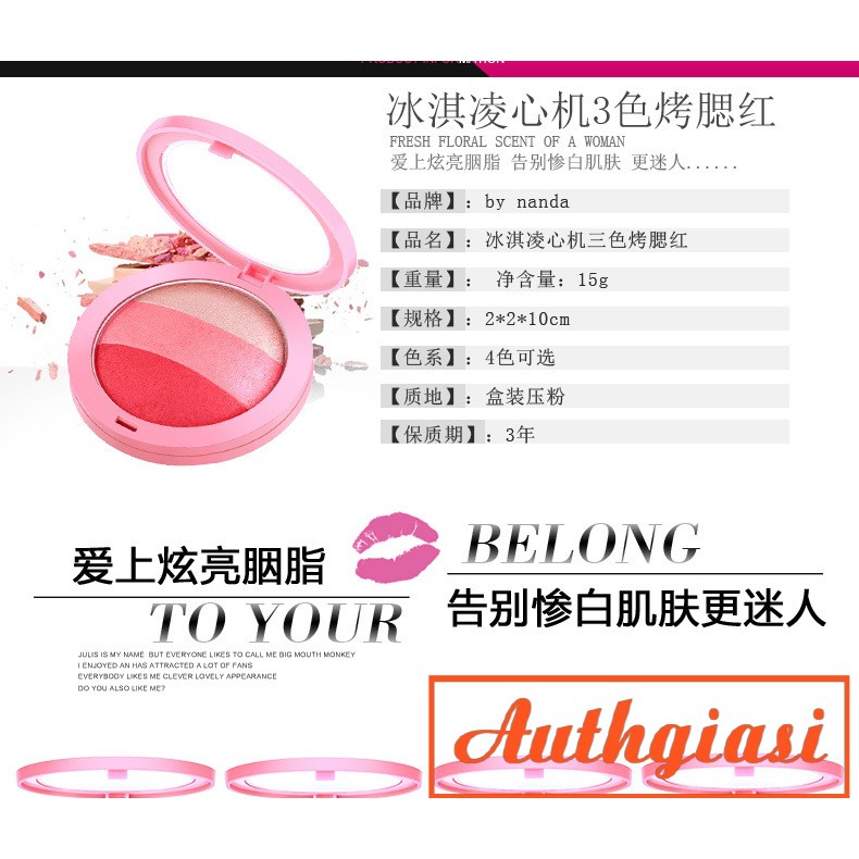 Phấn má khoáng nhũ bắt sáng 3 màu By nanda Three Color | BigBuy360 - bigbuy360.vn