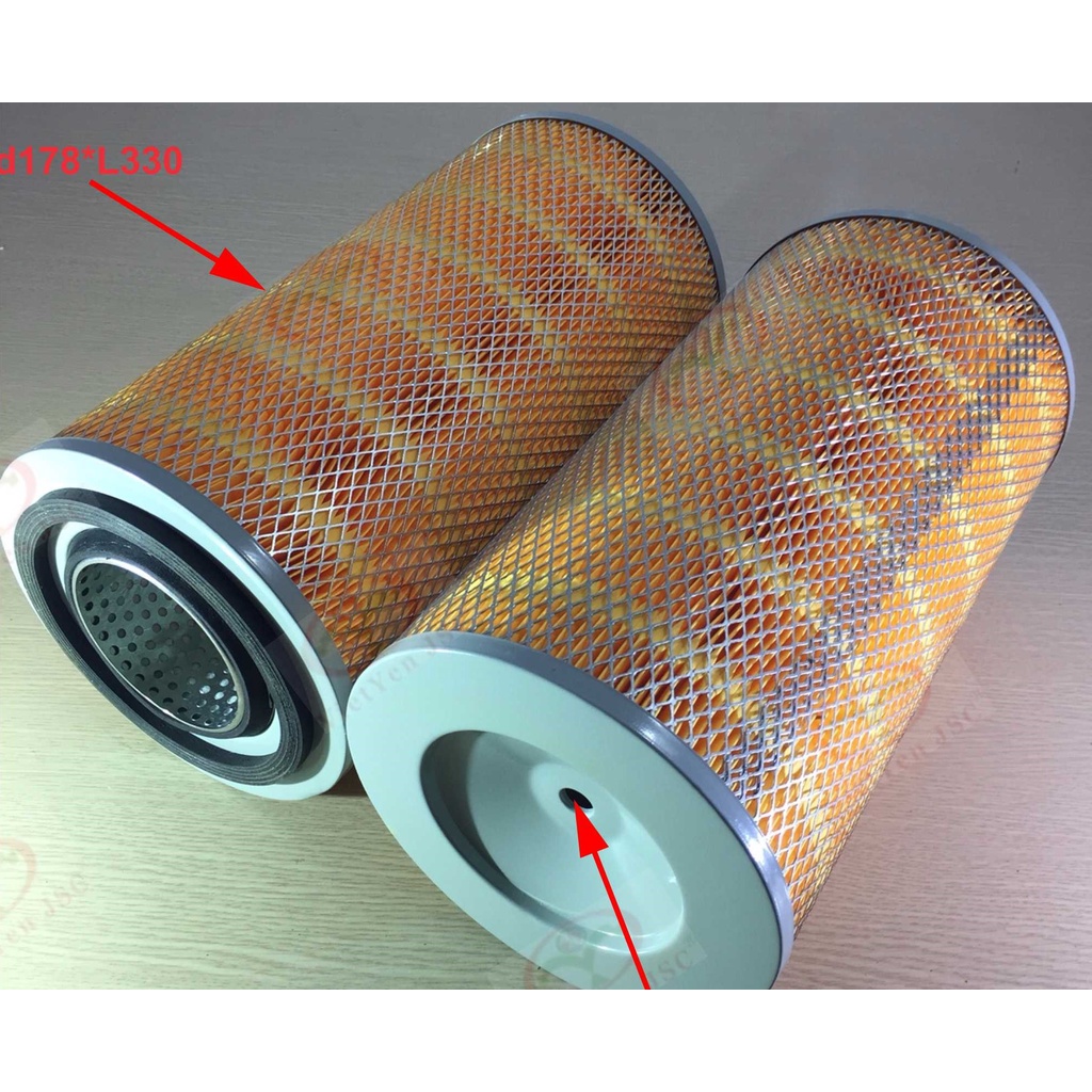 Lọc gió xe tải, xe ben, kích thước 180*330, đáy bằng, 2 lớp, lắp cho xe tải 3.5 tấn