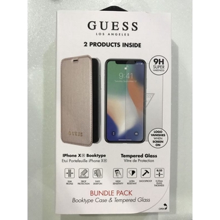 Bao Da Iphone XR - GUESS - Combo (Bao Da + Kính Cường Lực)