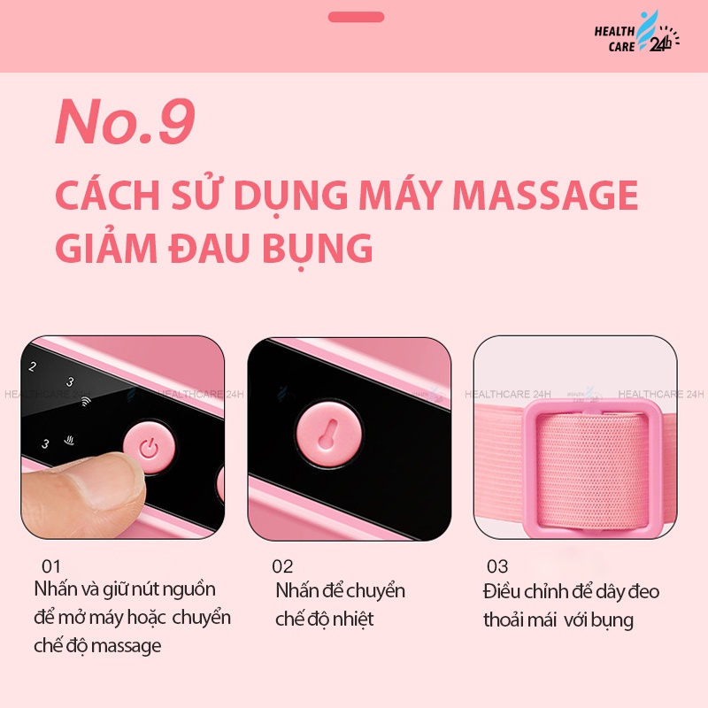 Đai chườm nóng kết hợp massage giảm đau bụng kinh cho bạn gái, máy mát xa nhiều chế độ hỗ trợ giảm mỡ bụng M39