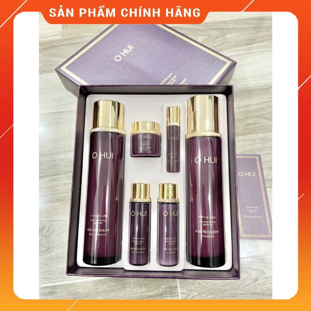 Bộ dưỡng chống lão hóa làm mờ nếp nhăn, dưỡng da sáng hồng mịn màng Ohui age recovery special 6  món