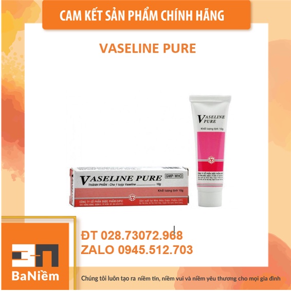 Son dưỡng Vaselin Pure hương dâu, Vaseline pure chống nứt nẻ, mềm môi tuýp 10g.