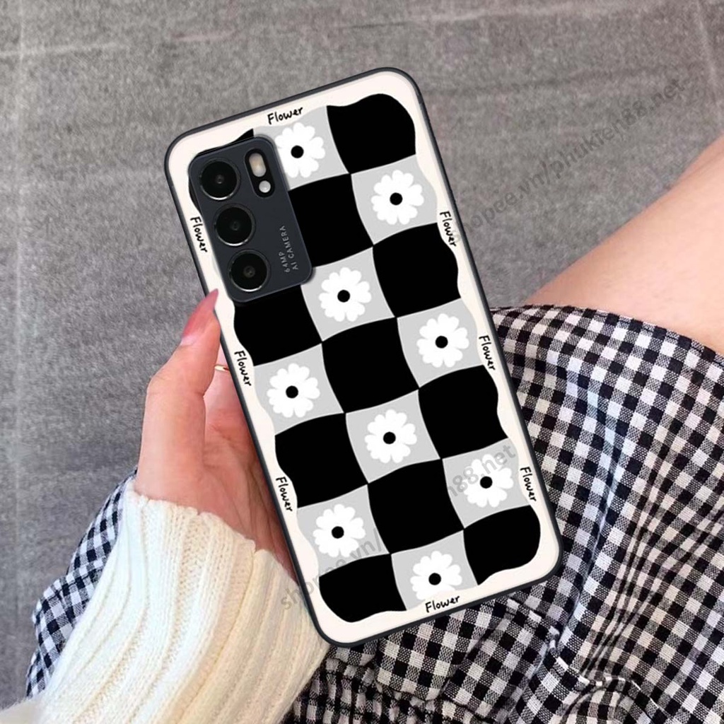 Ốp lưng Oppo Reno6 / Reno6 Z 5G / Reno 6 ốp điện thoại LineBear, bé tóc xù, hoa siêu đẹp