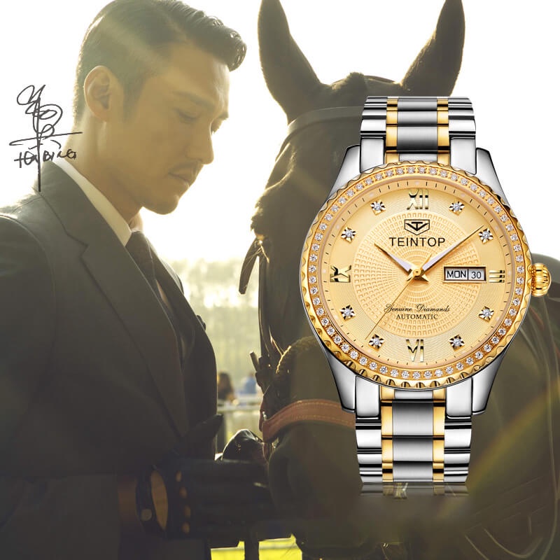 Đồng hồ đôi chính hãng Teintop T8629-9 Kính sapphire ,chống xước,Chống nước,dây kim loại máy Automatic,Bảo hành 12 Tháng