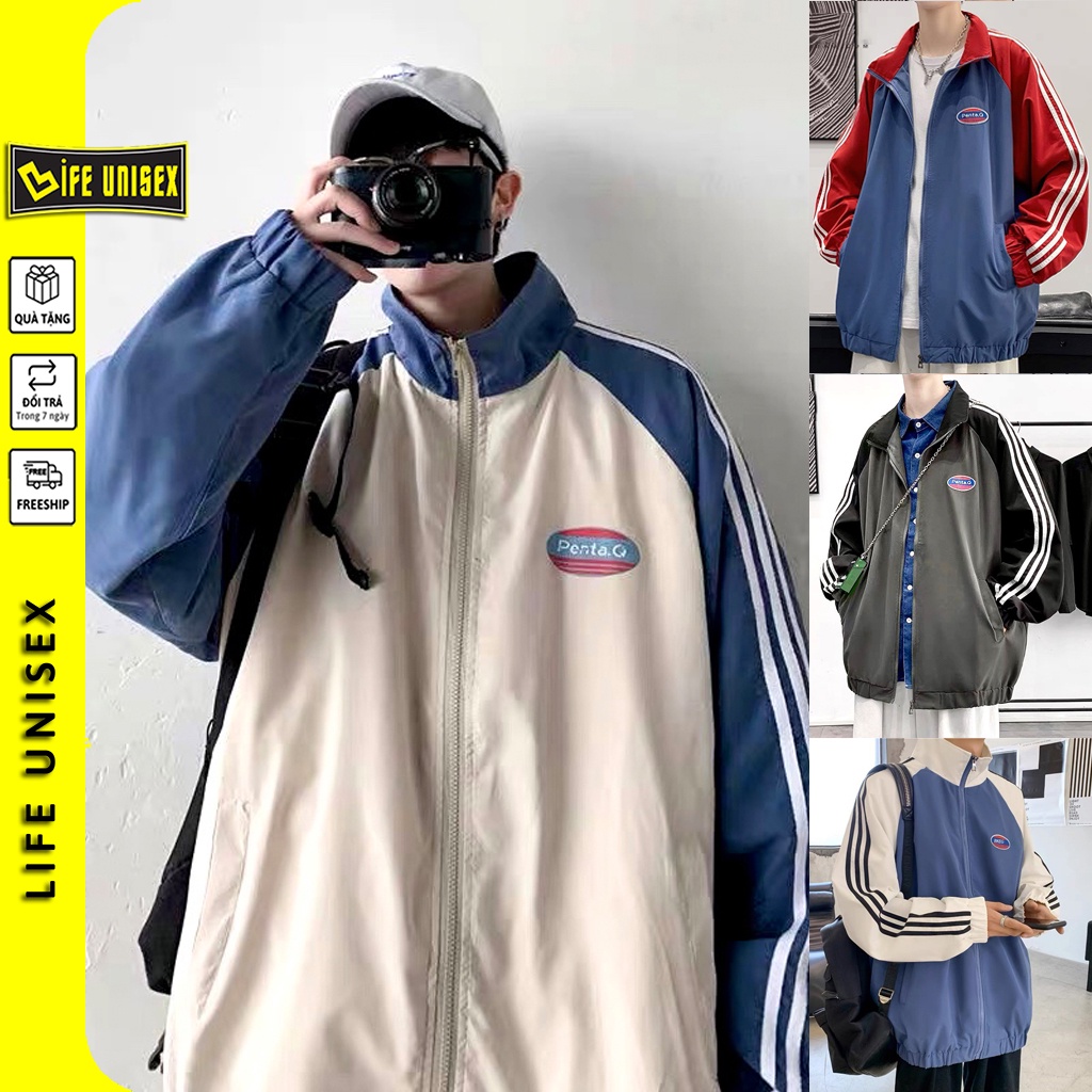 Áo Khoác Dù 2 Lớp PENTA.Q Ulzzang Nam Nữ Unisex Form Rộng Bomber Jacket - LIFE UNISEX