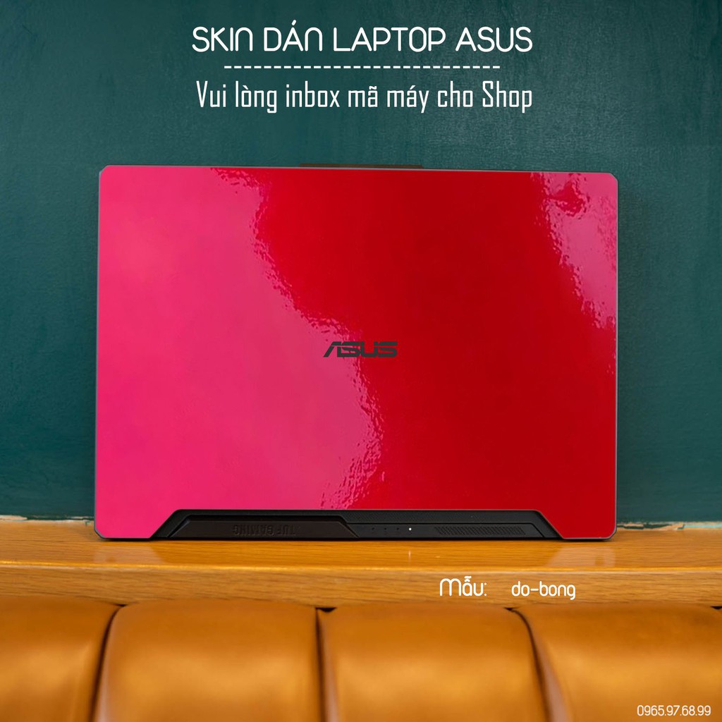 Skin dán Laptop Asus in màu đỏ bóng (inbox mã máy cho Shop)