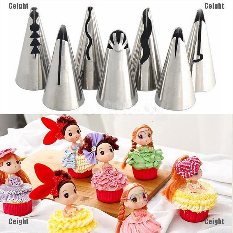 Set 7 chuôi bắt bông kem bằng thép không gỉ tiện dụng
