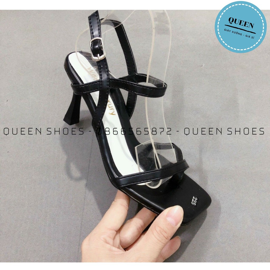 giày sandal nữ cao gót đế nhọn 7 phân quai mảnh xỏ ngón kiểu mới - SD 44