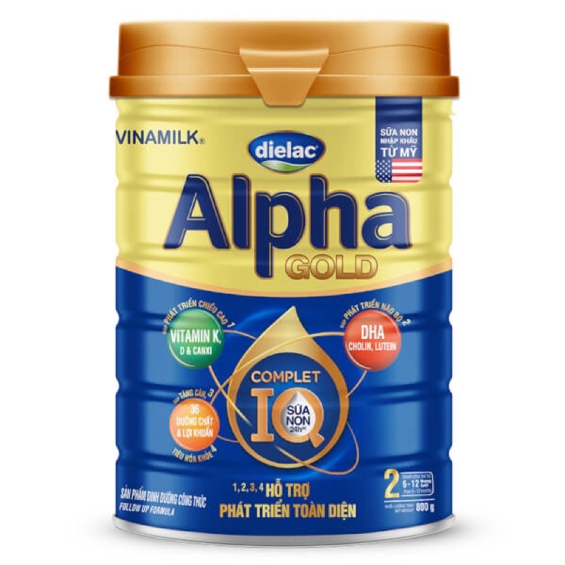 [Mẫu Mới]Sữa Bột Dielac Alpha Gold IQ 2 - Hộp 900gr (CHO TRẺ TỪ 6 - 12 THÁNG TUỔI)