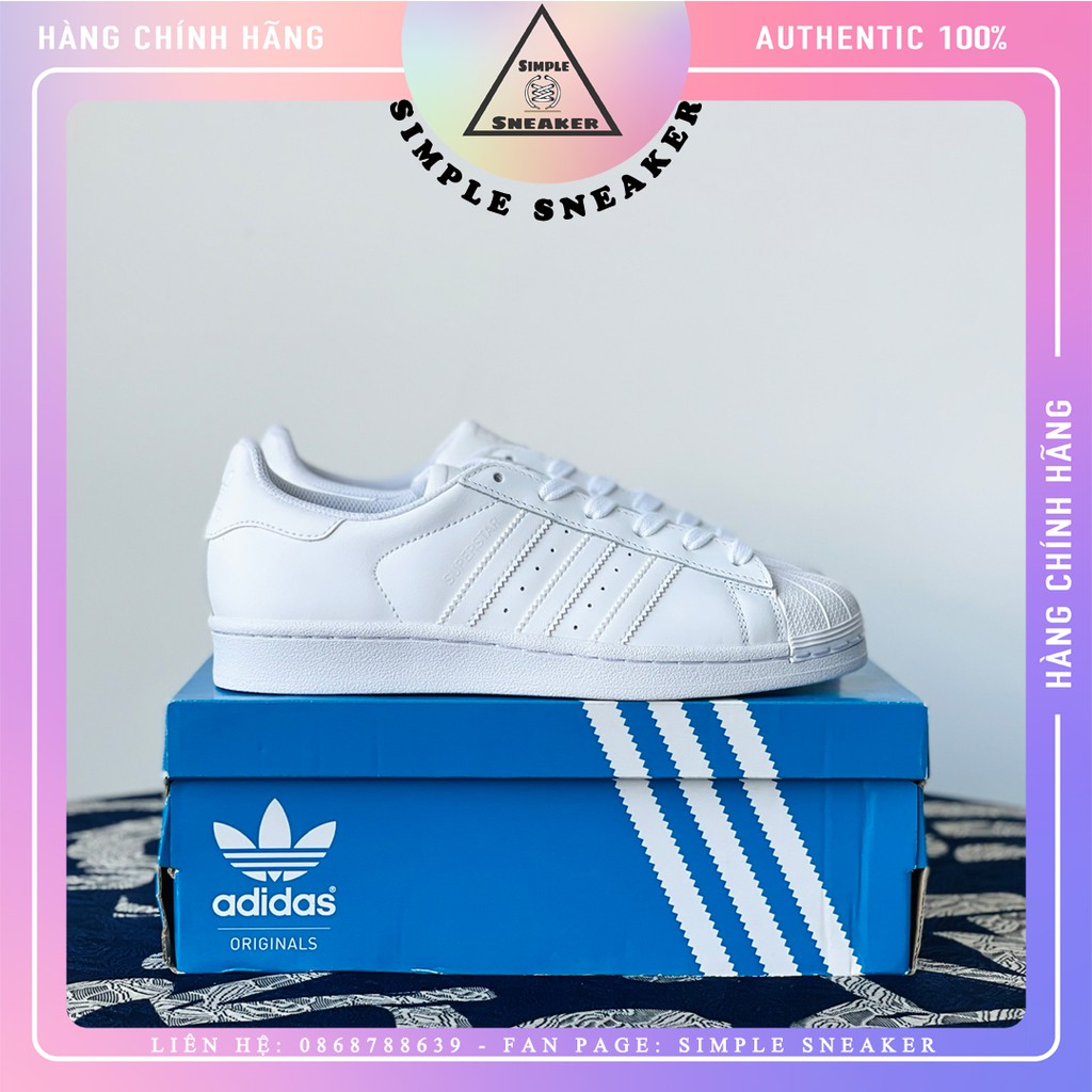 Giày Superstar Chính Hãng 🔴FREESHIP🔴 Adidas Super Star All White Chuẩn Auth -Giày Adidas Superstar Full Trắng [B23461]