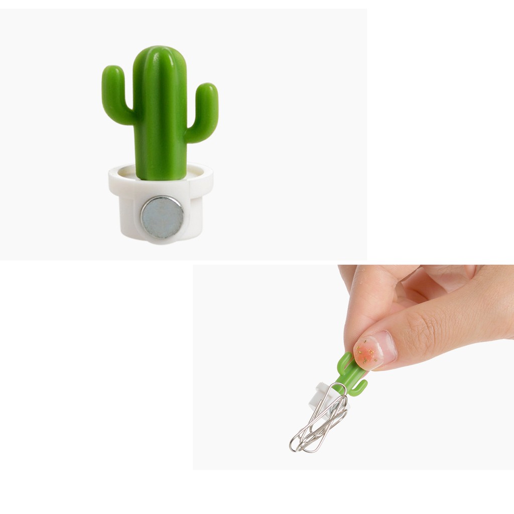 Nam châm hít trang trí tủ lạnh 6 món hình chậu xương rồng cactus - buysale - BSPK135