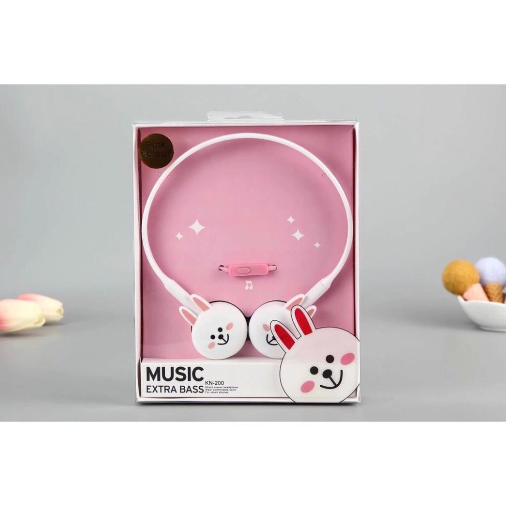 Tai nghe chụp Headphone gấu thỏ line cute