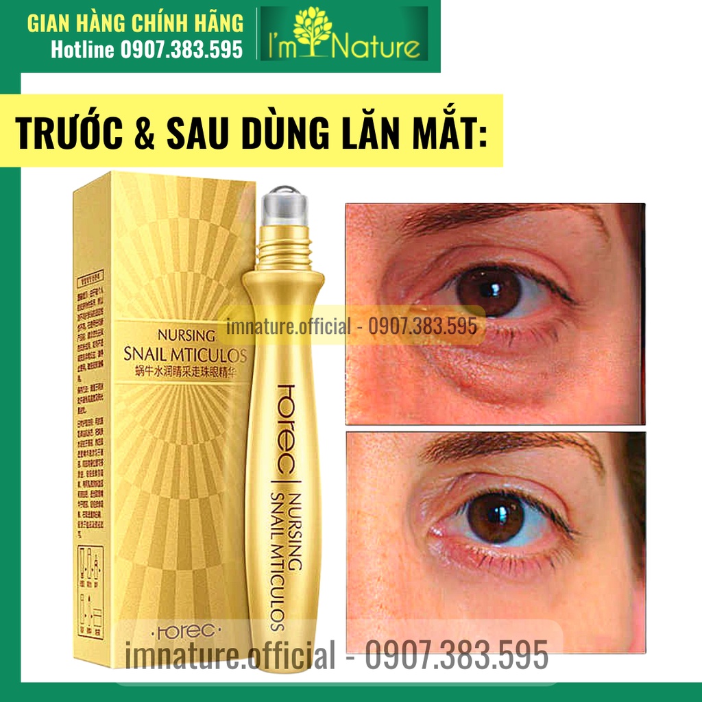 Cây Lăn Mắt Ốc Sên Giảm Quầng Thâm Bọng Mắt Rorec - Bioaqua