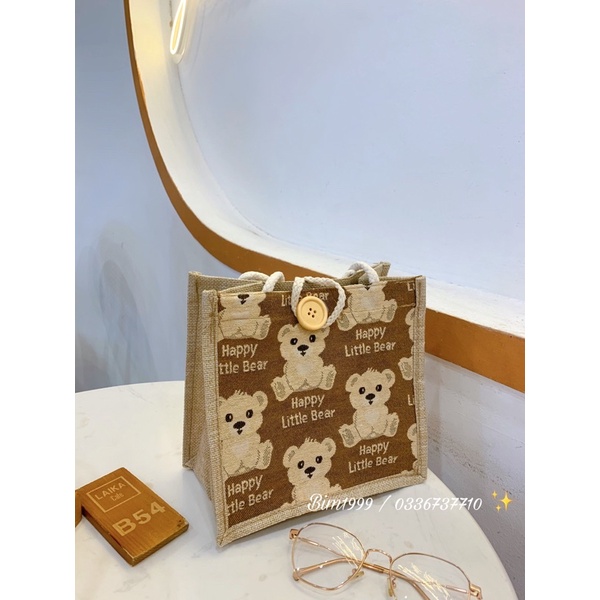 Túi Cói Gấu Hình Gấu Dệt 3D Siêu Tiện Dụng Túi Cói Nhập Trực Tiếp Tại Quảng Châu Du Lịch Đựng Đồ Đi Làm Đi Chơi B055