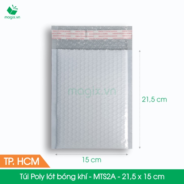 MTS2A - 21,5 x 15 cm - 25 Túi Poly bọc xốp hơi thay hộp carton