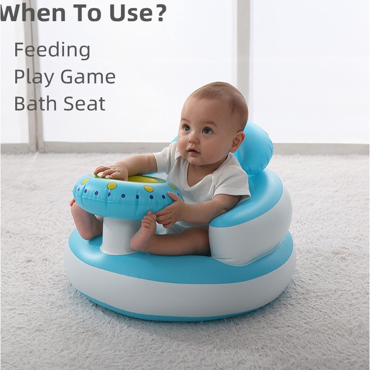 Ghế bơm hơi tập ngồi cho bé HAODEYI thích hợp từ 3 tháng đến 12 tháng tuổi