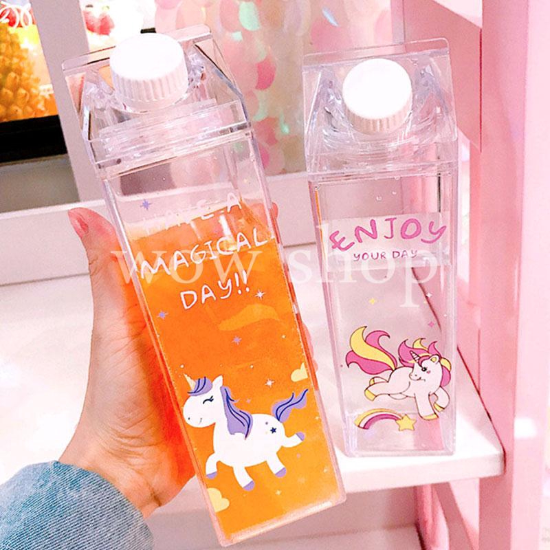 Bình nước nhựa 500ml hình bò sữa đáng yêu