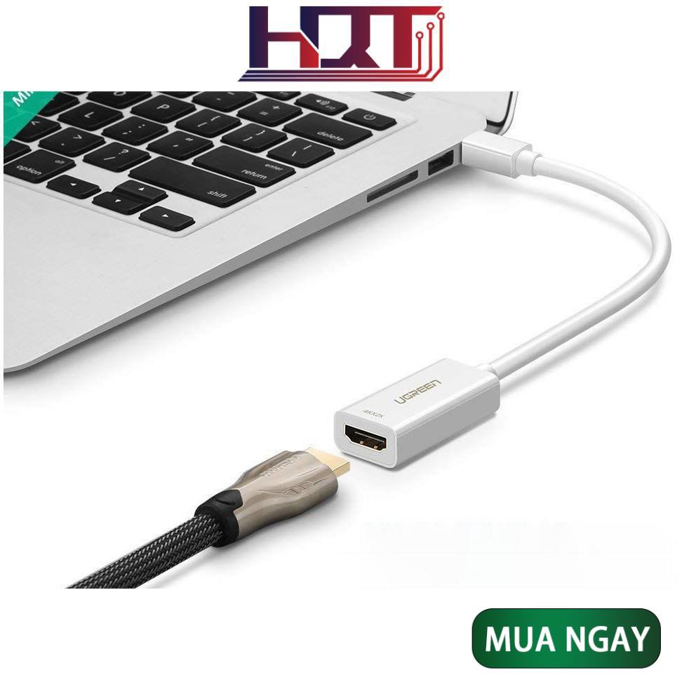 Cáp chuyển đổi UGREEN MD112 Mini DisplayPort đầu đực sang HDMI đầu cái, dài 25cm, hỗ trợ 4K*2K/30Hz