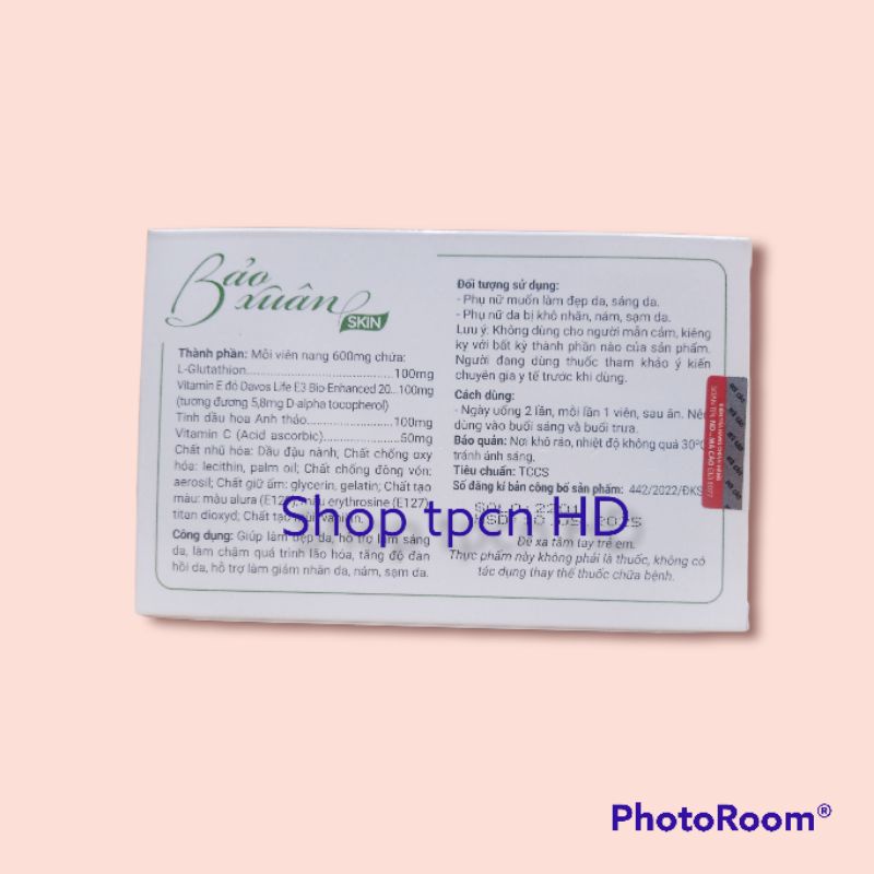 Bảo xuân skin vitamin E đỏ hỗ trợ làm đẹp da, sáng da, giảm nhăn da, nám, sạm da