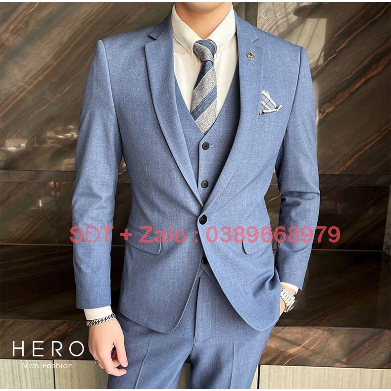 Bộ Vest Nam Cao Cấp Màu Xanh Ngọc, Bộ suit nam thanh niên màu xanh ngọc