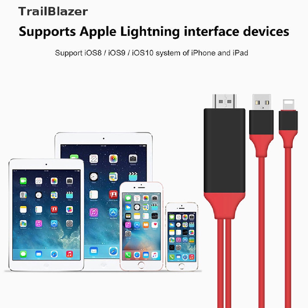Dây Cáp Chuyển Đổi 8 Pin Lightning Sang Hdmi Tv Av 2m Cho Iphone 7 7 + 6 6s 5 5s Ipad Jelly