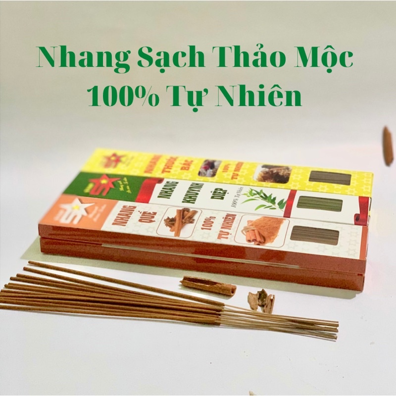 Nhang sạch không hoá chất hương quế khuynh diệp trầm bắc ít khói nhẹ mùi giúp thư giãn tinh thần.